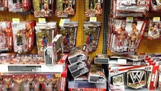 WWE ACTION INSIDER: Wrecking A LOADED Walmart wrestling figure aisle!! Throwing toys at display