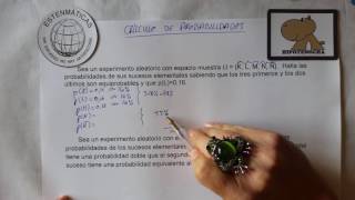 Estenmáticas. 2º ESO. Ejercicio 5. Probabilidad de sucesos elementales con condiciones.