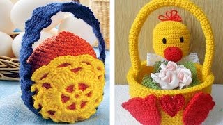 Пасхальные корзинки крючком