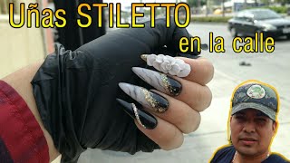 Uñas STILETTO negras ?(NAIL art) *uñas acrílicas* 2020