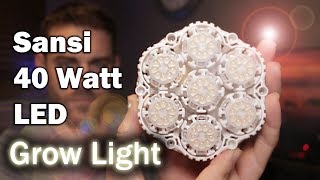 Sansi 40 Watt LED Grow Light Review w/PAR Footprint (2018)