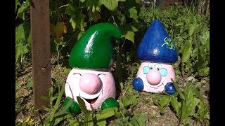 DIY ГНОМИКИ из ЦЕМЕНТА/ Фигурки из бетона/ Поделки для сада и дачи/ Как сделать/ САДОВАЯ ФИГУРА ГНОМ