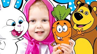 МАША И МЕДВЕДЬ Огород Миши Кролик Снежок потерял морковку Маша с Мишей нашли морковку для Кролика