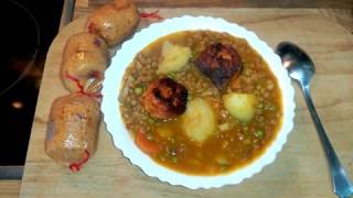 Lentejas veganas con chorizo vegano