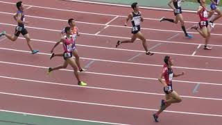全中陸上2019大阪、男子200ｍ予選4組。西山真人選手が22.36で1着。