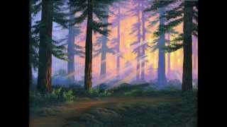 Come dipingere un bosco 4 al tramonto con colori acrilici su tela