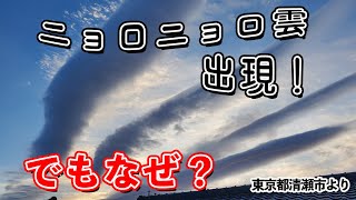 ニョロニョロ雲が出現