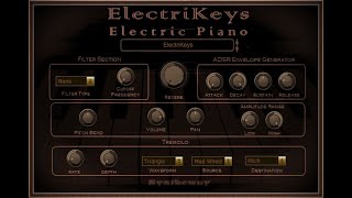 Virtual Electric Piano VST VST3 Audio Unit Rhodes Clavinet Pianet Wurlitzer Dyno Piano Electra-Piano