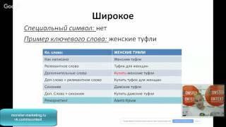 22. Широкий тип соответствия ключевых фраз