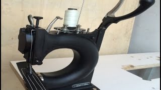 Hand crank leather sewing machine