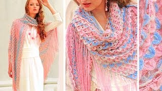 ШАЛИ КРЮЧКОМ ДЛЯ НАЧИНАЮЩИХ - фото 2019 / SHAWL CROCHET FOR BEGINNERS / SHAWL HÄKELN FÜR ANFÄNGER