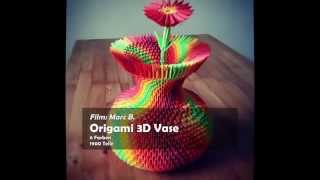 3D Origami Colorful Vase