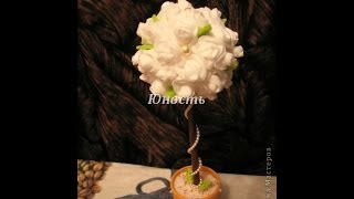 DIY Топиарий из ватных дисков