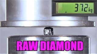 How Strong Are Uncut Diamonds? Hydraulic Press Test!