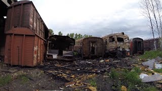 Кладбище поездов, заброшенные электрички и вагоны доживают последние дни