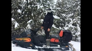 ЖЕСТКИЕ ПОКАТУШКИ НА СНЕГОХОДЕ+ПЕРЕВЕРНУЛИ