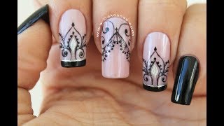 Diseño de uñas encaje FACIL - Lace Nail art