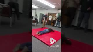 Girl farts during taser training