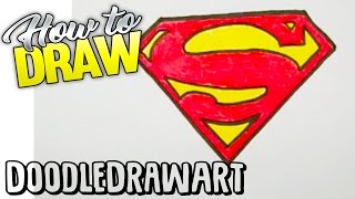 Drawing: How To Draw The Superman Logo - Step by Step - Easy!  | DoodleDrawArt!