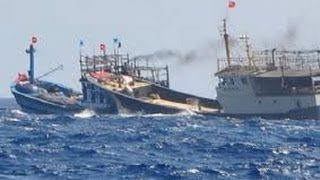 2 tàu Trung Quốc bao vây, đâm chìm tàu cá Quảng Ngãi