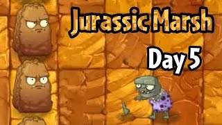 Plants vs Zombies 2 - Jurassic Marsh Day 5: Primal Wall-nut and Jurassic Imp