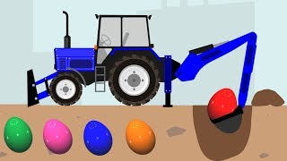 Экскаватор копает яйца сюрпризы   мультфильм для детей