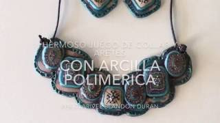 Hermoso Collar Con Aretes En Arcilla Polimérica