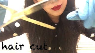 [No Talking ASMR] 라텍스장갑|미용실|헤어컷|초보미용사//Latex gloves&haircut