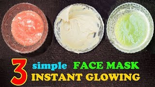 HOW TO GET GLOWING SKIN NATURALLY | 3 DIY FACE MASK FOR GLOWING SKIN AT HOME