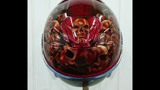 SHOEI airbrush custom paint skulls for Harley Davidson аэрография шлема