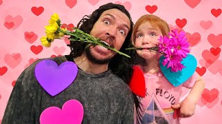❤️ VALENTINE'S DAY CHALLENGE ❤️ Adley and Dad play a surprise GAME SHOW with Hearts Flowers & Magic