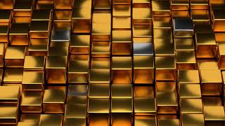 Gold Moving Box | Hypnotic Golden Bricks Silver |  Animated Background | 3D Blender Animation #10