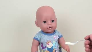 Дочки-Матери с куклой. Baby Born кушает детский йогуртик, какает на горшок. Игрушки для девочек.