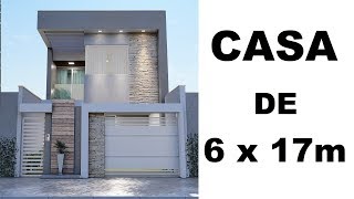 CASA GEMINADA DE 6 x 17 metros - 3 QUARTOS