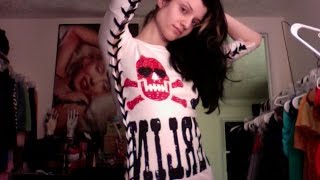 DIY Lace Up Mini Dress From an Oversized T-Shirt!