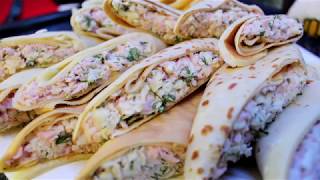 Блинчики с ветчиной и сыром!