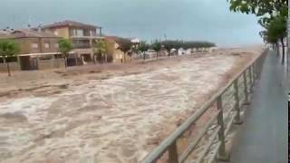 Pilar de la Horadada's beach #floods near #Murcia, September the 13th, 2019