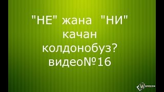НЕ жана НИ бөлүкчөлөрун качан колдонобуз?