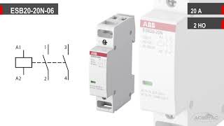 ABB ESB20-20N-06  -  Обзор модульного контактора (20А АС-1, 2НО)  -  1SBE121111R0620