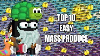 Growtopia - TOP 10 EASY MASS PRODUCE - LESS THAN 24 HOURS!