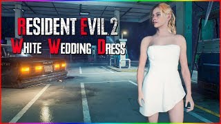Resident Evil 2 Sexy White Wedding Dress Outfit For Claire