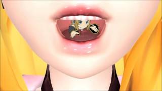 [MMD] Ahri Swallows Rin (Vore practice)
