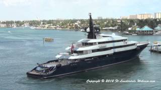 Steven Spielberg's Yacht SEVEN SEAS departing Fort Lauderdale on 3-28-12