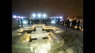 Крещенские купания на озере Сенеж в Солнечногорске 19.01.2019