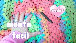 COMO HACER MANTA RAPIDA Y FACIL A CROCHET SIN COSER  "crochet blanket for beginners"???