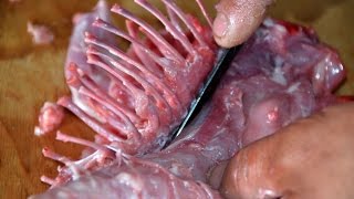 Достаем кости из тушки кролика. Александр Меньшенин