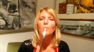 Smoking Marlboro Red in leather pants