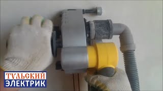 Штроборез Калибр ШТБЭ 1500 с пылесосом Керхер MV3P, режем кирпич