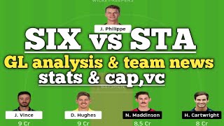 Six vs sta bbl t20 dream11 team|six vs sta big bash t 20 league  dream11 prediction|today match
