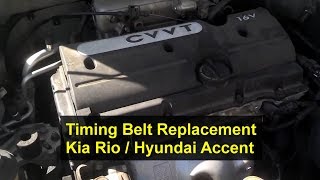 How to replace the timing belt, replacement, Kia Rio, Hyundai Accent 1.6L, I4, 16 Valve - VOTD